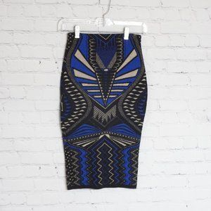 Geometric Print Pencil Skirt